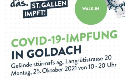 Impfen in Goldach: ohne Voranmeldung, ohne Kosten!