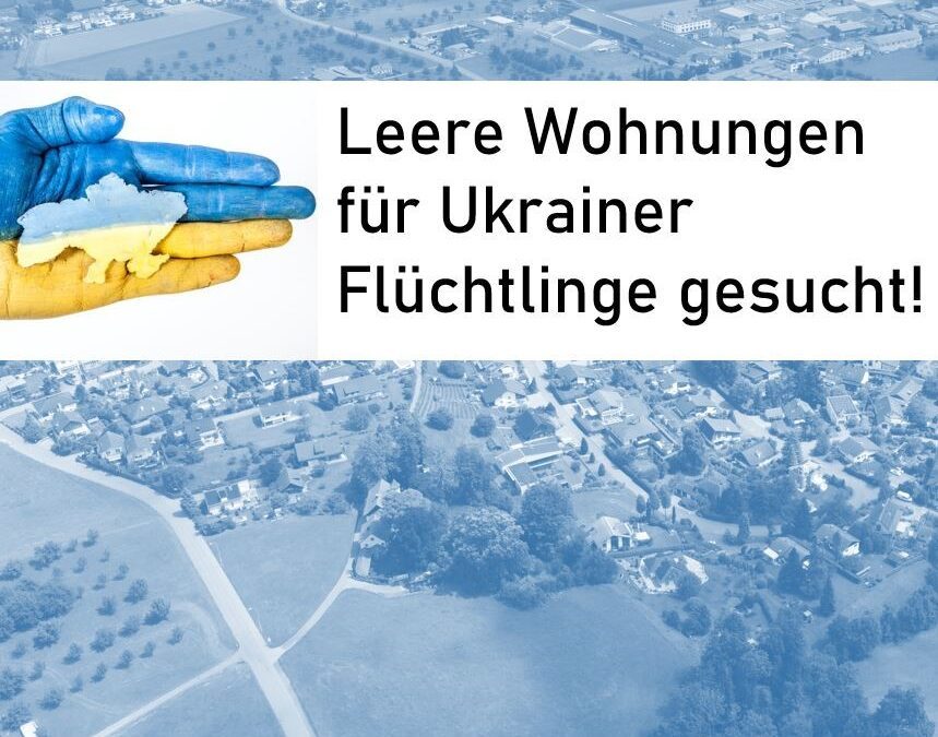 Wohnungen für Ukrainer Flüchtlinge gesucht