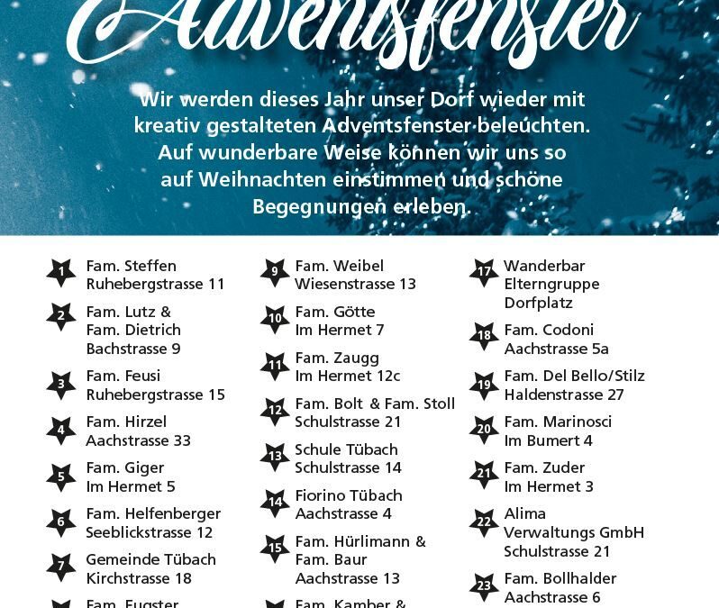 Liste der Adventsfenster 2022