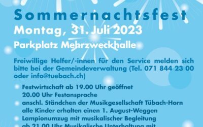 Herzliche Einladung zum Sommernachtsfest am 31. Juli 2023!