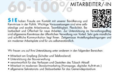 offene Stelle als Mitarbeiter/-in Verwaltung (60 – 100 %)
