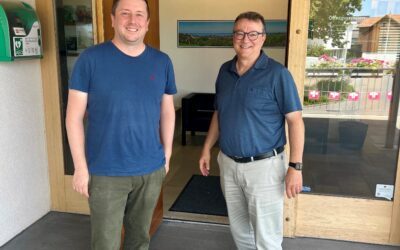 Übergabe Finanzverwaltung und Technische Betriebe an René Inauen, Dank an Joshua Eberle