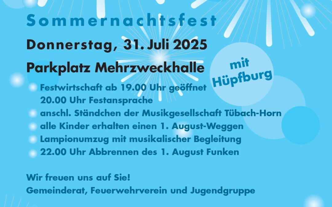 Sommernachtsfest am 31. Juli 2025