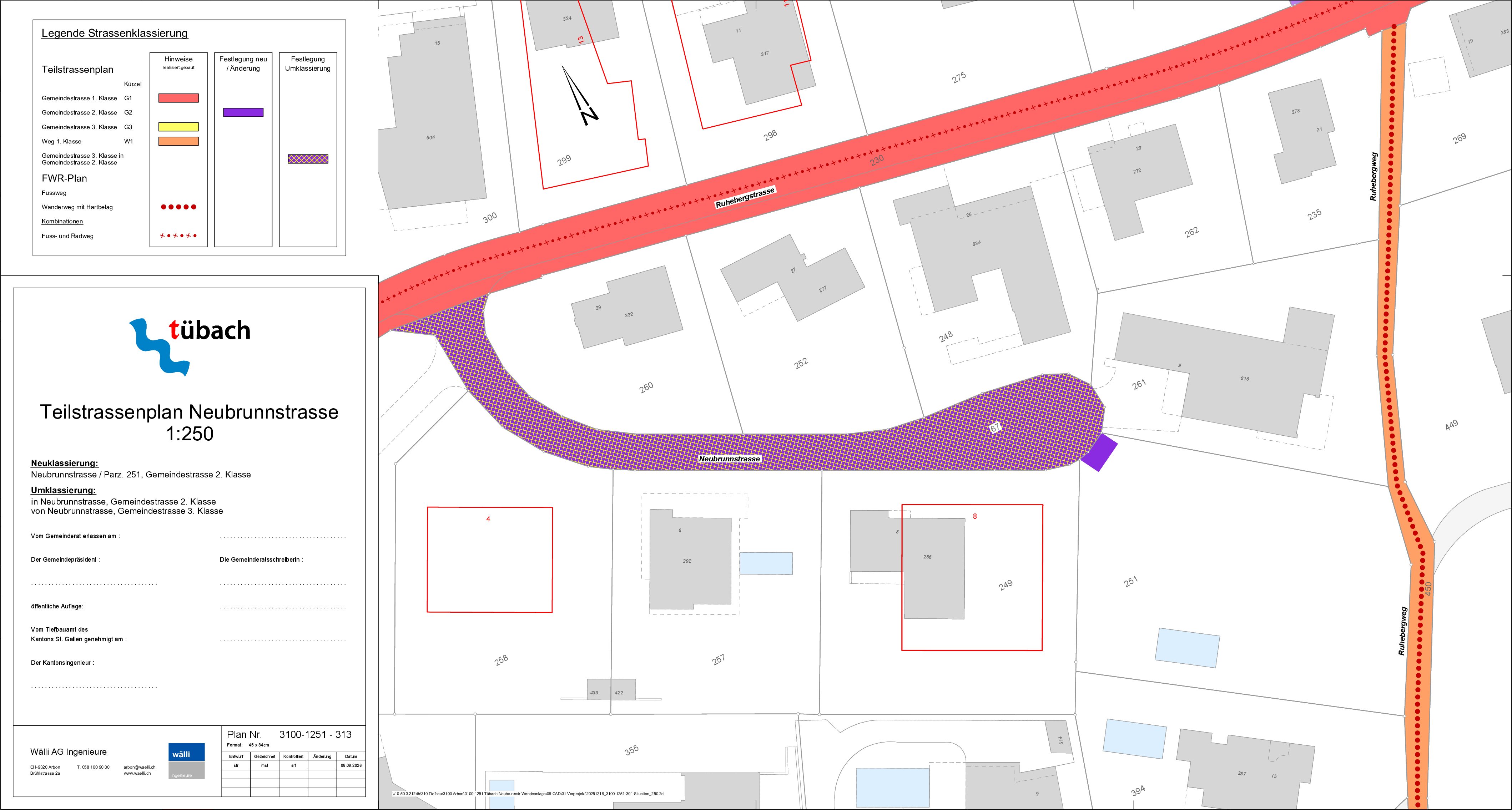 Öffentliche Mitwirkung Teilstrassenplan Neubrunnstrasse