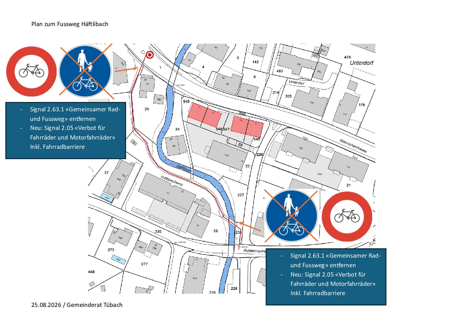Plan Häftlibach Fussweg – Korrex Kapo VT